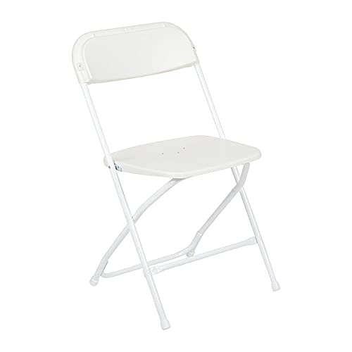 Flash Furniture Hercules™ Series Plastic Folding Chair - White - 10 Pack 650LB Weight Capacity Comfortable Event Chair-Lightweight Folding Chair