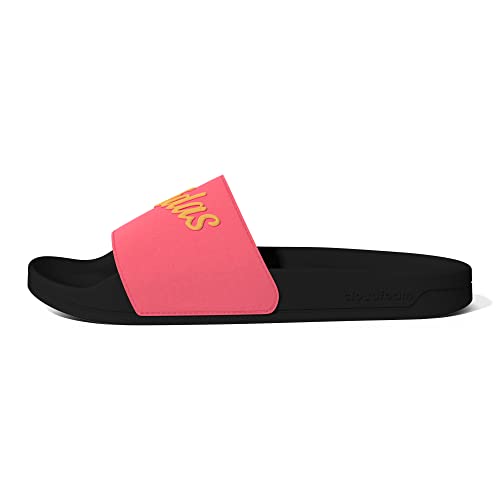 adidas Women's Adilette Shower Slides Sandal, Acid Red/Flash Orange/Core Black, 5