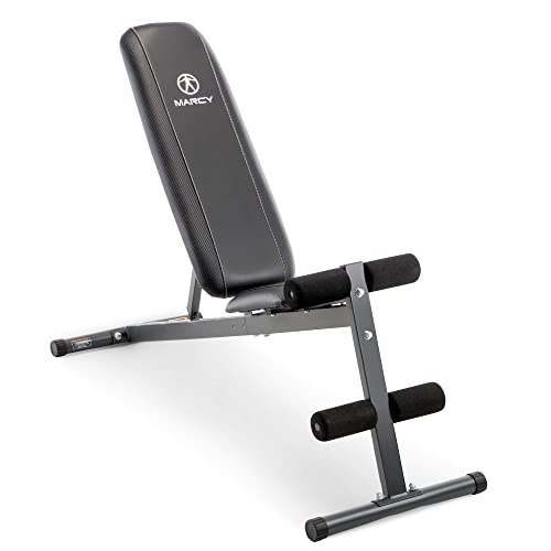Marcy Exercise Utility Bench for Upright, Incline, Decline, and Flat Exercise SB-261W , Black, 42.00 x 19.00 x 51.00 inches