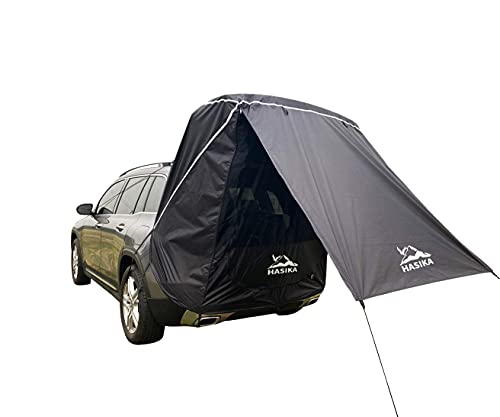 Tailgate Shade Awning Tent for Car Camping Road Trip Essentials Midsize to Full Size SUV Van Waterproof 3000MM UPF 50+ Black (Small)