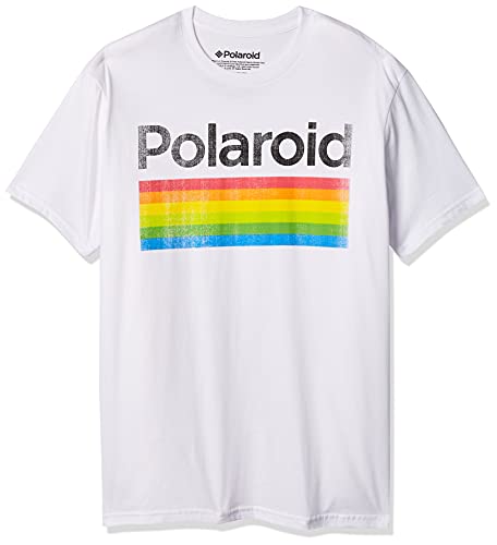 Polaroid Men's Classic Logo Vintage Style Rainbow T-Shirt