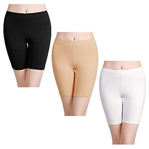 wirarpa Women's Anti Chafing Cotton Underwear Boy Shorts Long Leg Boyshorts Panties 3 Pack