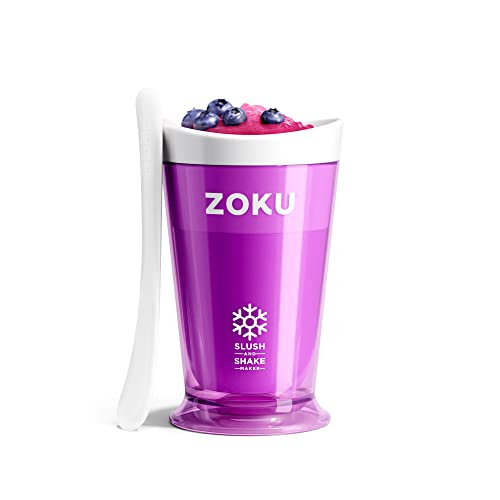 Zoku Slush and Shake Maker, Compact Make and Serve Cup with Freezer Core Creates Single-serving Smoothies, Slushies and Milkshakes in Minutes, BPA-free, Purple
