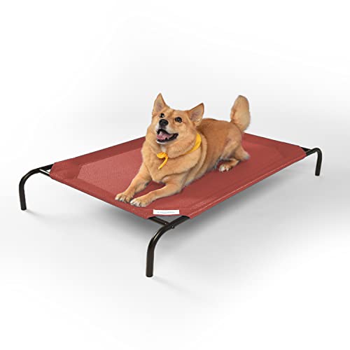 Coolaroo The Original Cooling Elevated Dog Bed, Indoor and Outdoor, Large, Terracotta