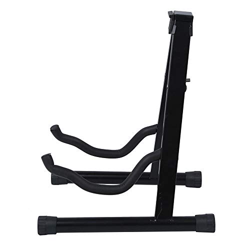 KEPLIN Foldable Guitar Stand A Frame - Universal Floor Stand for all Guitars, Acoustic, Electric and Base, Portable and Great for Travel, Black