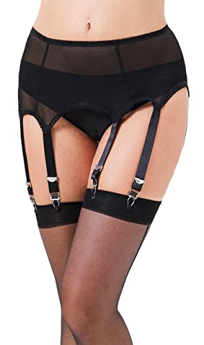 Lace Garter Belt/Sexy Mesh Suspender with 6 Vintage Strap Metal Clip for Women Stocking/Lingerie (Garter Belt Sold Only)