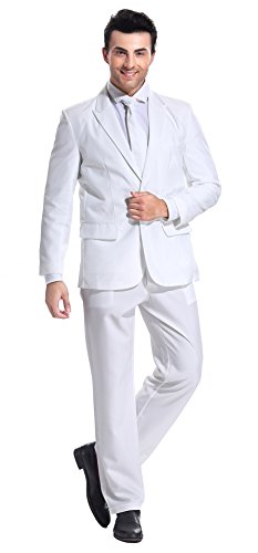 U LOOK UGLY TODAY Men's Party Suit Solid Color Prom Suit for Themed Party Events Clubbing Jacket with Tie Pants