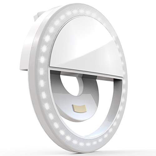 Kimwood Rechargeable 60 LED Selfie Ring Light for Phone Laptop Tablet 3 Models, 5 Level Brightness Clip on Ring Light 