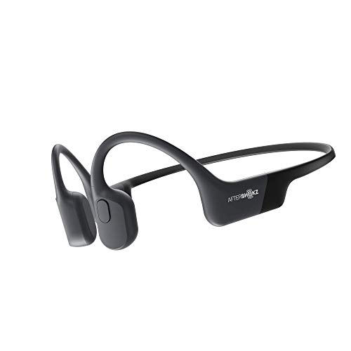 Aftershokz Aeropex (Rebranded as Shokz OpenRun) - Open-Ear Bluetooth Bone Conduction Sport Headphones - Sweat Resistant Wireless Earphones for Workouts and Running - Built-in Mic