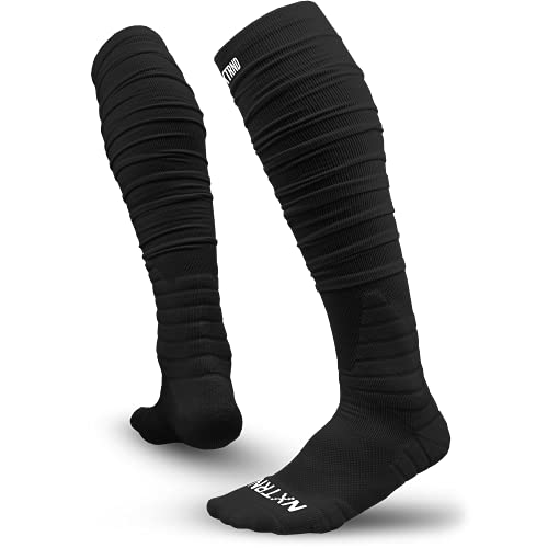 Nxtrnd XTD Scrunch Football Socks, Extra Long Padded Sports Socks for Men & Boys