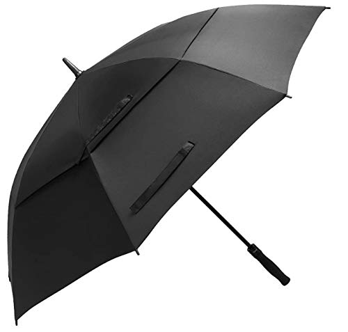 BAGAIL Golf Umbrella 68/62/58 Inch Large Oversize Double Canopy Vented Automatic Open Stick Umbrellas for Men and Women(Black,68 inch)