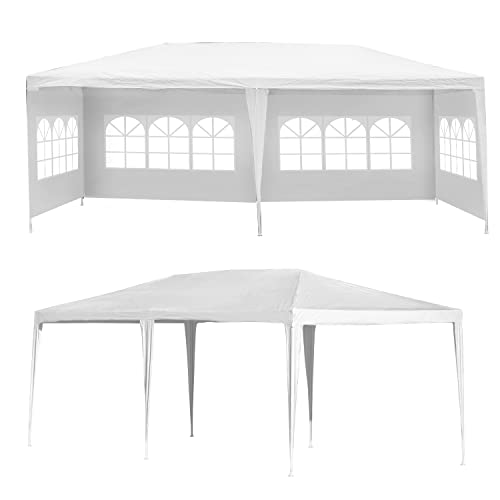 10x20 Outdoor Gazebo Wedding Party Tent Canopy Tent with 4 Removable Sidewalls,White