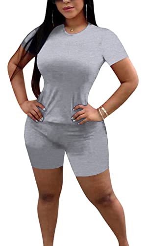 TOPONSKY Womens 2 Piece Sports Outfit Tracksuit Shirt Shorts Jogger Bodycon Sets