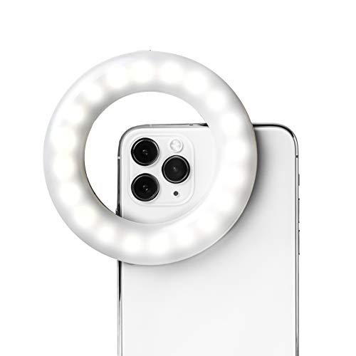 LITTIL Selfie One - Selfie Ring Light for Phone Rechargeable Cell Phone Ring Light Clip On for iPhone, Android, and Laptop Camera | 3 Adjustable Light Modes | Beauty and Influencer
