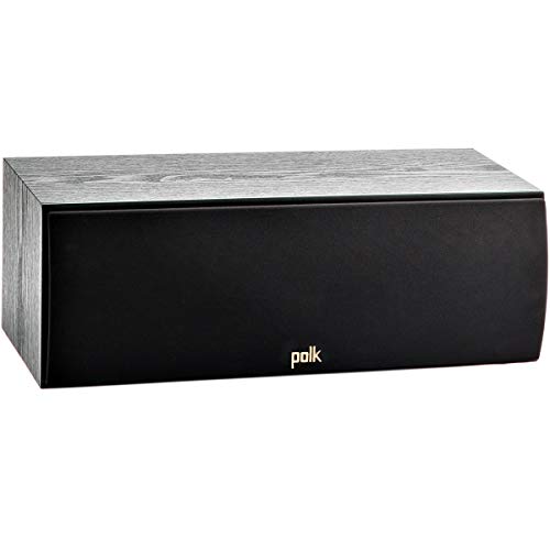 Polk Audio T30 100 Watt Home Theater Center Channel Speaker - Hi-Res Audio with Deep Bass Response | Dolby and DTS Surround | Single, Black