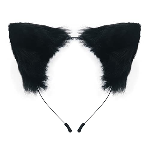 Cat Fox Faux Fur Ears Headband Cute Halloween Fancy Dress Cosplay Handmade Animal Furry Ears Hair Hoop