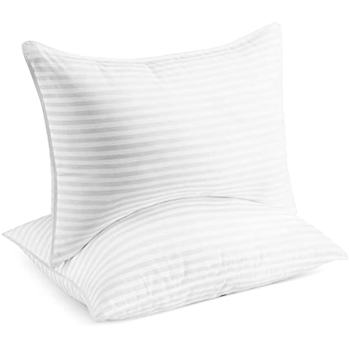 Beckham Hotel Collection Bed Pillows for Sleeping - Queen Size, Set of 2 - Soft Allergy Friendly, Cooling, Luxury Gel Pillow for Back, Stomach or Side Sleepers