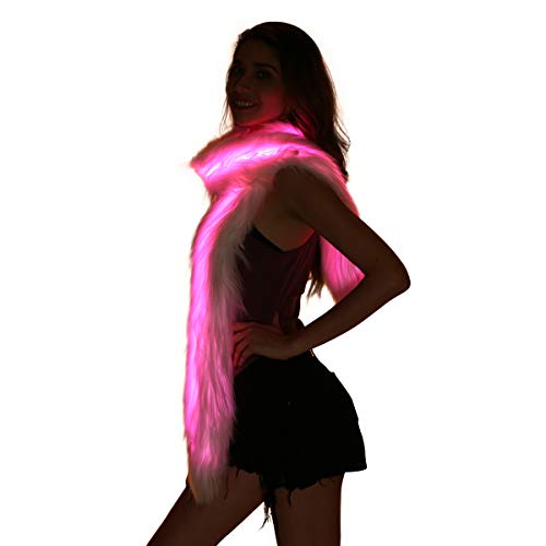 Led Scarf Light Up Boa Glow Fur Scarf Burning Man Costume Led Outfit Clothing Fashion Buner Style