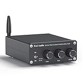 BT20A Bluetooth 5.0 Stereo Audio 2 Channel Amplifier Receiver Mini Hi-Fi Class D Integrated Amp 2.0 CH for Home Speakers 100W x 2 with Bass and Treble Control TPA3116 (with Power Supply)