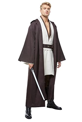 CosplaySky Adult Outfit for Jedi Costume Halloween Robe Tunic Hooded Uniform XX-Small