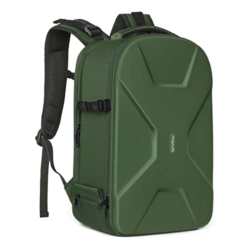 MOSISO Camera Backpack, DSLR/SLR/Mirrorless Photography Camera Bag 15-16 inch Waterproof Hardshell Case with Tripod Holder&Laptop Compartment Compatible with Canon/Nikon/Sony, Army Green