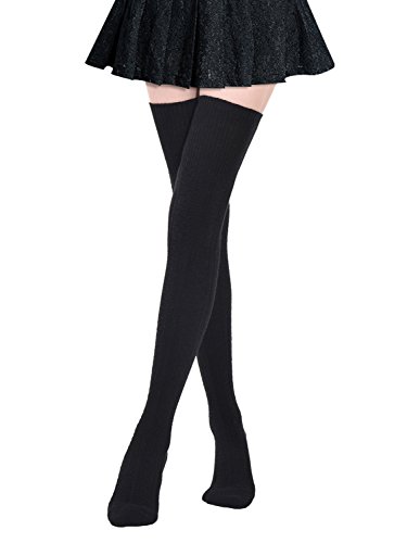 Kayhoma Extra Long Cotton Thigh High Socks Over the Knee High Boot Stockings Cotton Leg Warmers