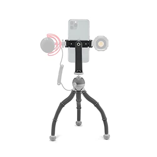 JOBY PodZilla Medium Kit, Flexible Tripod with GripTight 360 Phone Mount, Phone Tripod from The Creators of GorillaPod, Compatible with iPhone, Smartphones and Action Cameras, up to 1Kg, Grey