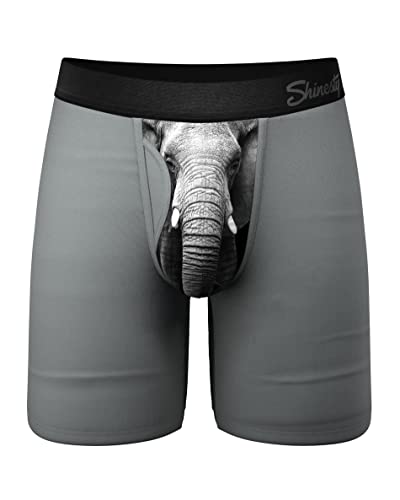 Shinesty Long Leg Men’s Pouch Boxer Briefs - Supportive 8.5 Inch Inseam Ball Hammock Underwear
