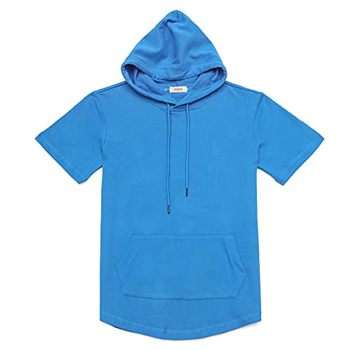 Dubinik® Short Sleeve Hoodie for Men Casual Lightweight Sweatshirts with Kangaroo Pocket
