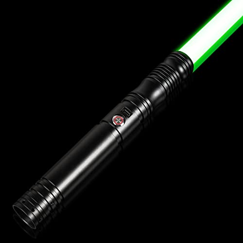 RGB 12 Colors Lightsaber Smooth Swing Dueling Force FX Light Sabers - Metal Hilt FX Saber with 4 Modes Sound Including Flash-on-Clash, Support Real Heavy Dueling for Adults Teens (Black)