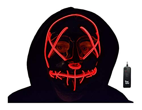 Purge Mask LED Light Up Classic Style Mask for Halloween, Costumes and Parties