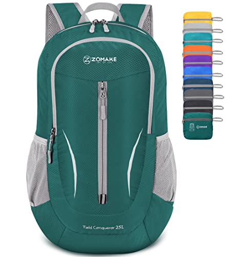 ZOMAKE Lightweight Hiking Backpack Water Resistant,25L Packable Daypack Foldable Small Backpack for Travel