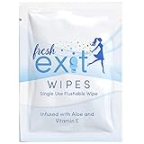 FreshExit – 30 Individually Wrapped Flushable Wipes for Adults - Travel Wipes - Personal Wipes – Feminine Wipes – Butt Wipes - Include Soothing Vitamin-E and Aloe