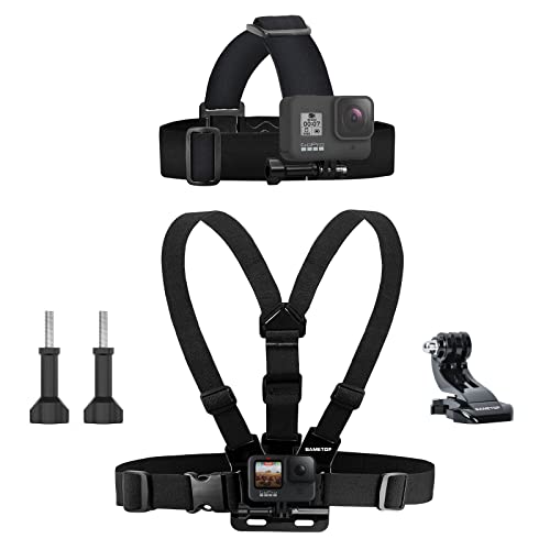 Sametop Head Mount Strap Chest Mount Harness Chesty Kit Compatible with GoPro Hero 11, 10, 9, 8, 7, 6, 5, 4, Session, 3+, 3, 2, 1, Hero (2018), Fusion, Max, DJI Osmo Action Cameras