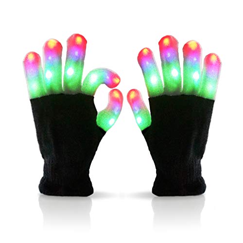 Luwint Light Up Gloves, LED Glow Cool Toys for Boy Girl, Teen & Adult (Extra Batteries)