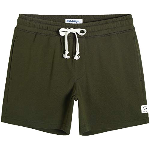 maamgic Mens Athletic Gym Shorts 5.5' Elastic Waist Casual Pajama Pocket Jogger Men Workout Short Pants