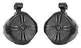 Pair Rockville RWB90B Black 8' 300w Marine Wakeboard 360° Swivel Tower Speakers