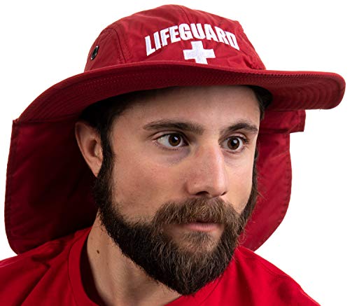 Lifeguard Hat w/Neck Cape | UV Sun Protection 45+ Bucket Hat Uniform Men Women