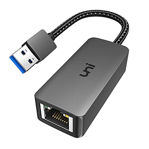 USB to Ethernet Adapter, uni Driver Free USB 3.0 to 100/1000 Gigabit Ethernet LAN Network Adapter, RJ45 Internet Adapter Compatible with MacBook, Surface,Notebook PC with Windows, XP, Vista, Mac/Linux
