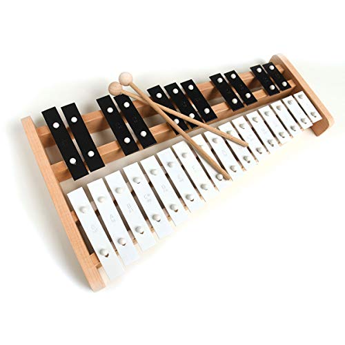 Professional Wooden Soprano Full Size Glockenspiel Xylophone with 27 Metal Keys for Adults & Kids - Includes 2 Wooden Beaters