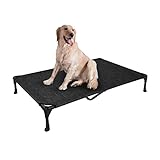 Veehoo Cooling Elevated Dog Bed, Portable Raised Pet Cot with Washable & Breathable Mesh, No-Slip Rubber Feet for Indoor & Outdoor Use, X Large, Black