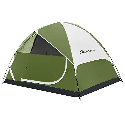 MOON LENCE Camping Tent 2/4/6 Person Family Tent Double Layer Outdoor Tent Waterproof Windproof Anti-UV … (Green, 2-Person)