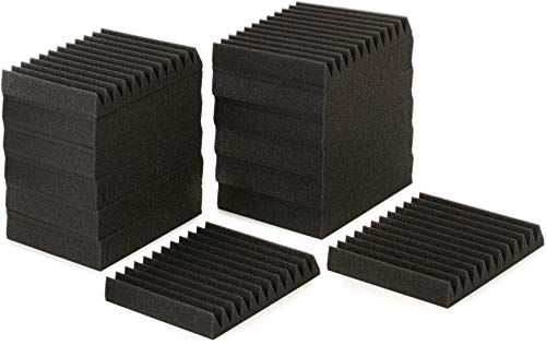 Auralex Acoustics Studiofoam Wedgies Acoustic Absorption Foam, 2' x 12' x 12', 24-Panels, Charcoal