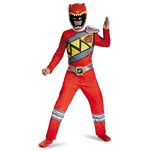Red Power Rangers Costume for Kids, Official Licensed Red Ranger Dino Charge Classic Power Ranger Suit with Mask