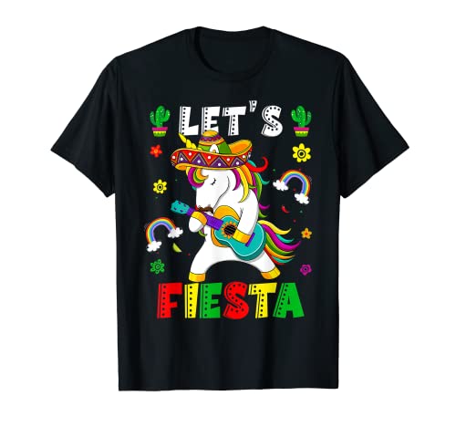 Cinco De Mayo Party Lets Fiesta Dancing Mexican Unicorn Girl T-Shirt