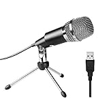USB Microphone, FIFINE Plug and Play Home Studio USB Condenser Microphone for Skype, Recordings for YouTube, Google Voice Search, Games-Windows and Mac-K668