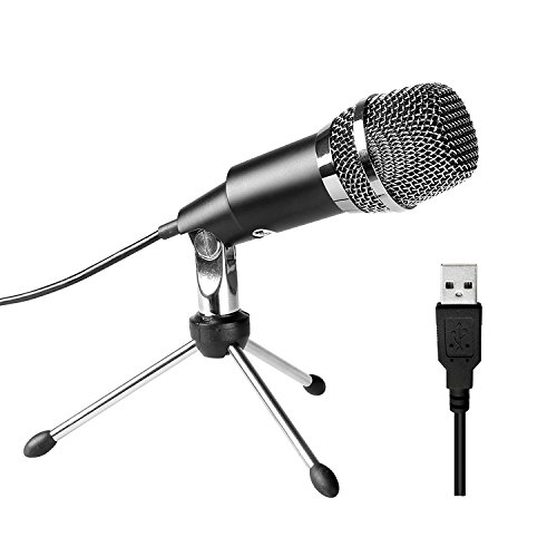 FIFINE USB Microphone, Plug and Play Home Studio USB Condenser Microphone for Skype, Recordings for YouTube, Google Voice Search, Games, for Windows and Mac-K668