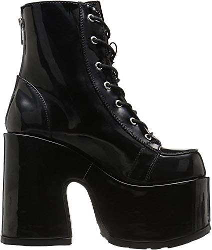 Demonia Women's CAMEL-203 Ankle Boot, Black Patent, 6 M US