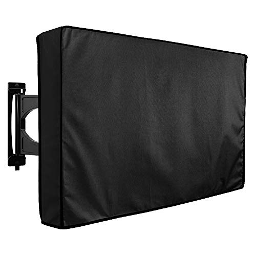 Outdoor TV Cover 52 to 55 inches with Bottom Cover, Heavy Duty, Waterproof Thick Fabric, Weatherproof Outdoor TV Enclosure for Outside TV