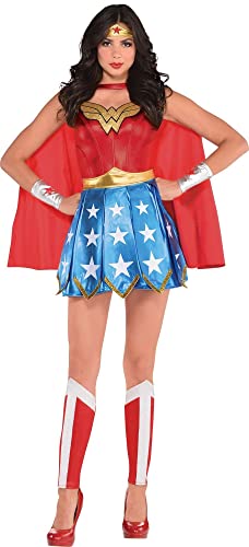 Costumes USA Wonder Woman Halloween Costume for Adults, Small (2-4), with Dress, Headband, Gauntlets and More